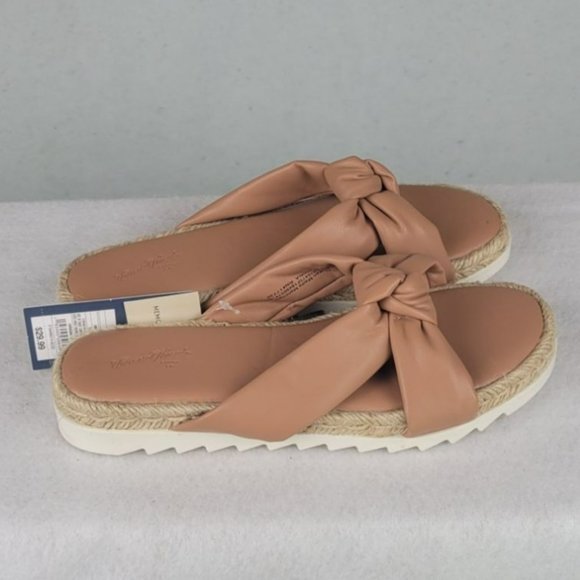 Universal Thread Sandals Women's Peachy Tan Dena Faux Leather Knot Espadrille - Picture 6 of 8